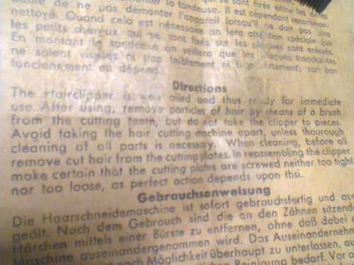 From my Granddad's time A Genuine Boxed "EZEKUT" Hair Clipper set with Directions. In working Order.