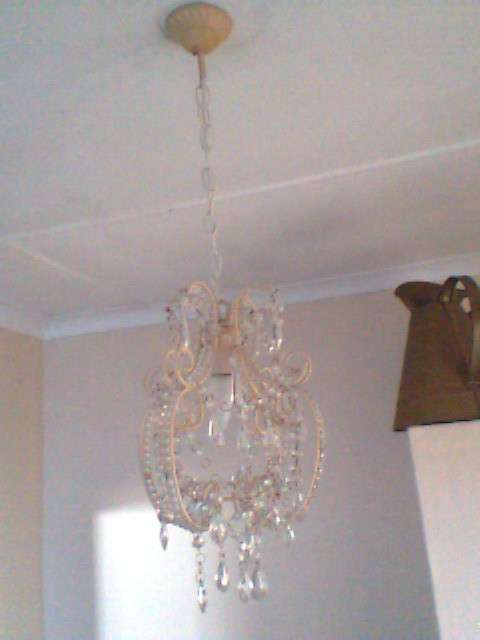 Beaded with crystal's large/small droplets hanging Ceiling Light.In excellent s/hand used condition