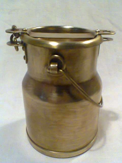 3 x Vintage Heavy solid Brass Milk Can's, from big to small.Ideal for Coffee,Tea & Sugar for two.