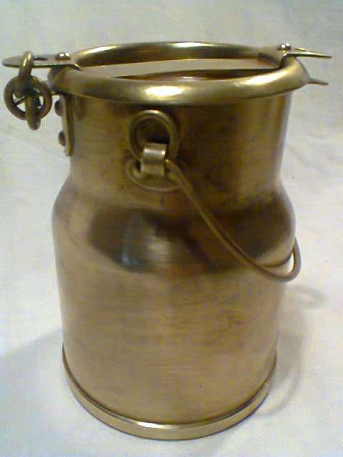 3 x Vintage Heavy solid Brass Milk Can's, from big to small.Ideal for Coffee,Tea & Sugar for two.