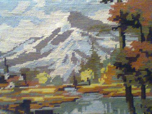 2 Awesome Tapestries framed of Houses/scenery small 1 Signed: Han 1957 both in excellent condition