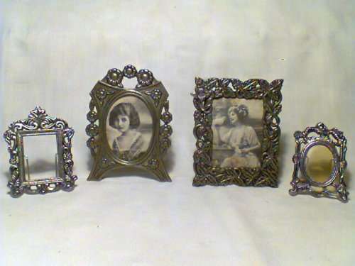 Awesome Victorian from a Estate Auctio 4 miniature Pewter Frames. Sizes from 100mm Tall down to 65mm