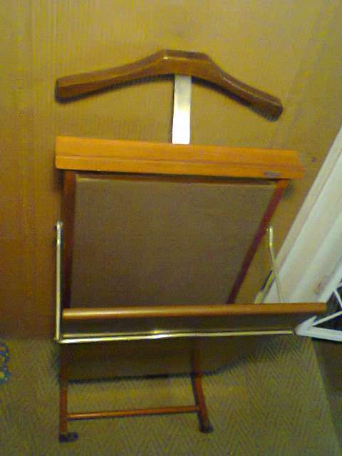 A Rare 1950's Vintage Man's Valet,Dumb Waiter With Trouser Press + Tie Rail. Manf: by "REGUITTI"