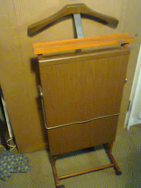 A Rare 1950's Vintage Man's Valet,Dumb Waiter With Trouser Press + Tie Rail. Manf: by "REGUITTI"