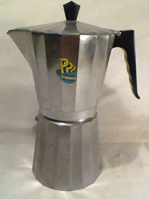 A Vintage 16 cup LARGE Peculator. Made in Italy "PPP" Napoletana Espresso Kettle with Instruction