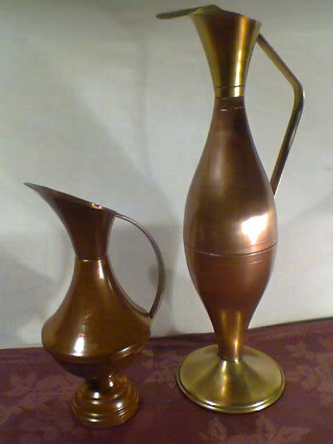 1950's Vintage Holland solid copper Vase/s & brass handled. All in good used condition for their age