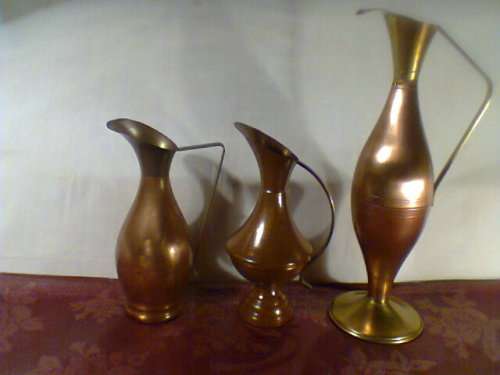 1950's Vintage Holland solid copper Vase/s & brass handled. All in good used condition for their age