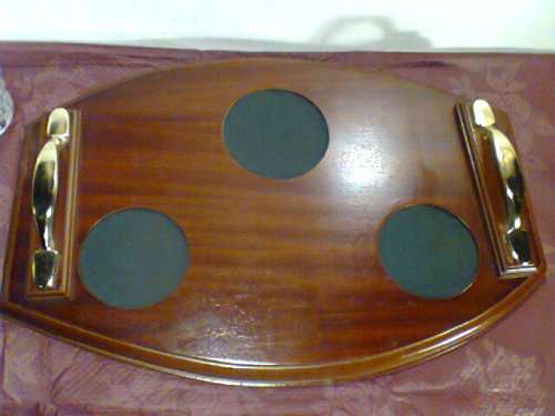 Awesome Butlers Tray, French Crystal Whiskey Heavy Decanter with label + 2 Glasses, Value R2895-