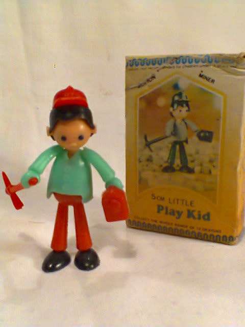One of seven 1950's BOGI 5cm Little Play Kid Action "MINER"in original Box.Selling on Ebay at $6.27