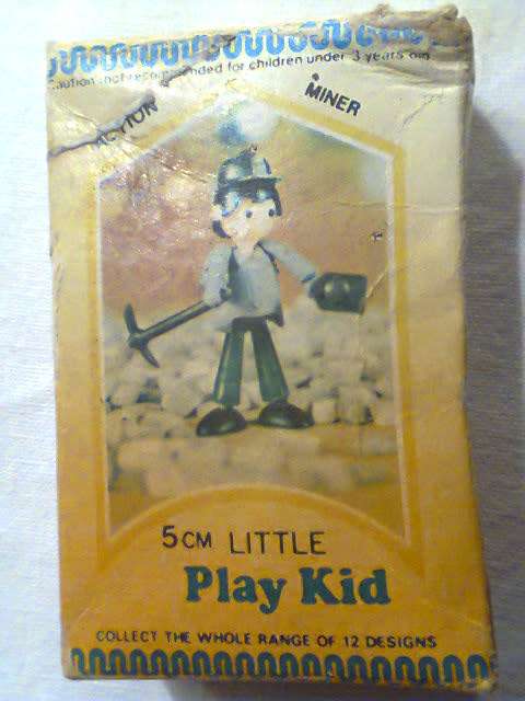 One of seven 1950's BOGI 5cm Little Play Kid Action "MINER"in original Box.Selling on Ebay at $6.27
