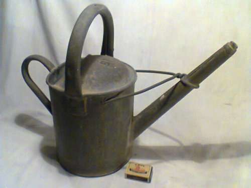 A Old Vintage "H&H" 1 Gallon Galvanised Watering Can. Ideal for display. Sold as used second hand.