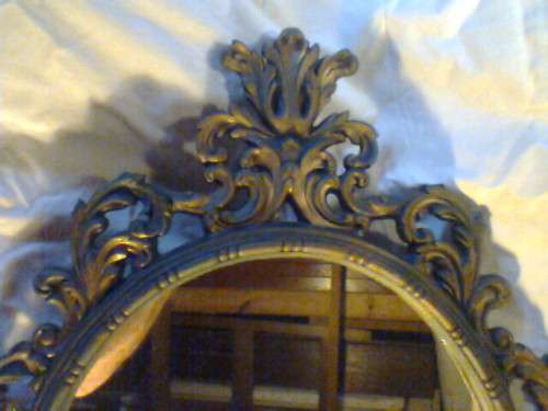 Old Rococo style Gilt Vintage Framed Oval Mirror Size:925mm T x 625mm Wide.In used Second hand Order