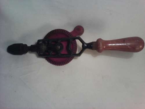 Really Old vintage Red "Stanley" Hand Drill Chapman Tools England, looks as it was never used.