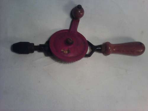Really Old vintage Red "Stanley" Hand Drill Chapman Tools England, looks as it was never used.