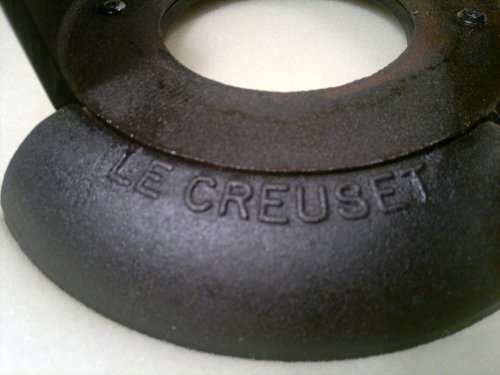 " Le Creuset"   R2495- on eBay.WoW Enamel and Original Fondue Set plus 6 Stamped "Le Creuset" Forks.