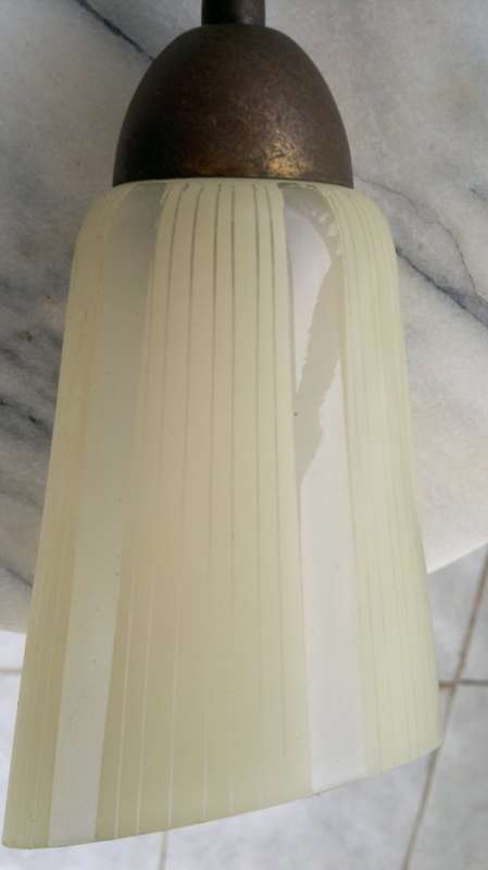 WoW A Vintage Art Deco Wall Scone Adjustable stem off white fluted striped Glass Shade an ideal Gift