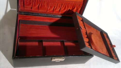 Two old vintage Jewelry Box`s with odd jewelry pieces.In fair to good condition, Sold as used s/hand