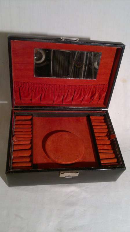 Two old vintage Jewelry Box`s with odd jewelry pieces.In fair to good condition, Sold as used s/hand