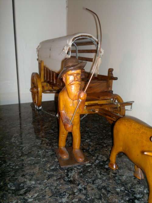 1940's KAKEBEEN  Ossewa "Ox wagon & 12 Afrikaners Oxen + Boer + handler" Hand Carved Detailed