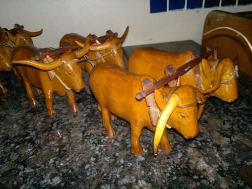 1940's KAKEBEEN  Ossewa "Ox wagon & 12 Afrikaners Oxen + Boer + handler" Hand Carved Detailed