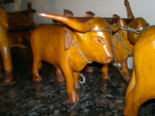 1940's KAKEBEEN  Ossewa "Ox wagon & 12 Afrikaners Oxen + Boer + handler" Hand Carved Detailed