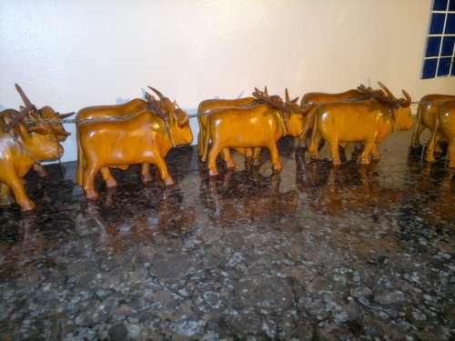 1940's KAKEBEEN  Ossewa "Ox wagon & 12 Afrikaners Oxen + Boer + handler" Hand Carved Detailed