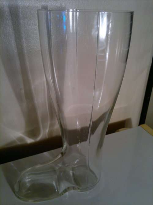 2 x Man Cave collectible's.A West German ceramic Grez boot Stein, 2 Liter Foot long boot Beer glass.