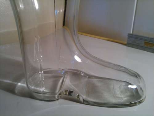2 x Man Cave collectible's.A West German ceramic Grez boot Stein, 2 Liter Foot long boot Beer glass.
