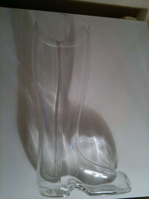 2 x Man Cave collectible's.A West German ceramic Grez boot Stein, 2 Liter Foot long boot Beer glass.