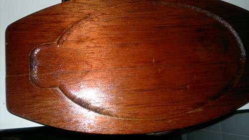 Vintage. 6 Cast Iron on wooden bases Stake Plates. Ideal for the family braai. Sold as used s/hand.