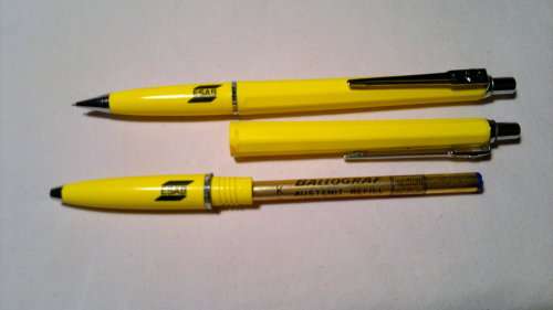 Collectible + - 1960's"Ballograf" Yellow Set.Both writing the ball pen & pencil set in original box.