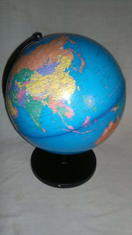 A Modern Globe with hard shell and very detailed. In excellent condition. Sold as used second hand