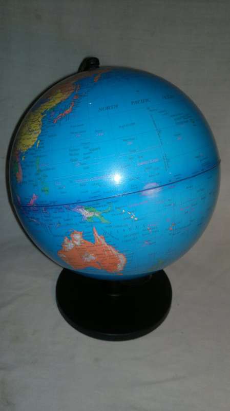 A Modern Globe with hard shell and very detailed. In excellent condition. Sold as used second hand