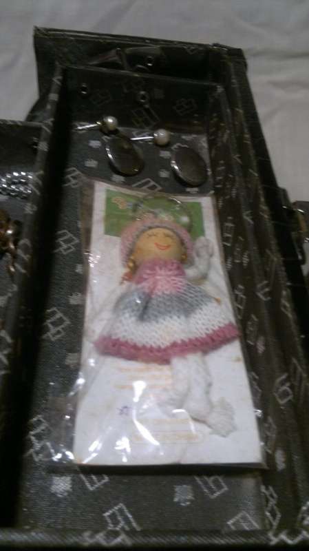 Two old vintage Jewelry Box`s with odd jewelry pieces.In fair to good condition, Sold as used s/hand