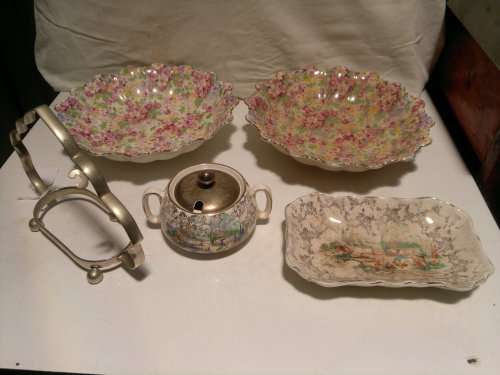 A few Vintage Items. 4 x Porcelain and a EPNS holder. 2 x James Kent and 2 x Sandland Ware,Yoeman.