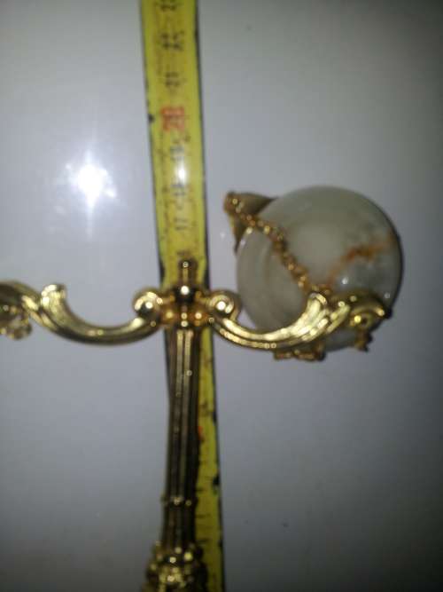 Rare Vintage for the Lawyer`s Desk ` Balance Scales of Justice ` Onyx and Brass. Size:160mm Tall.