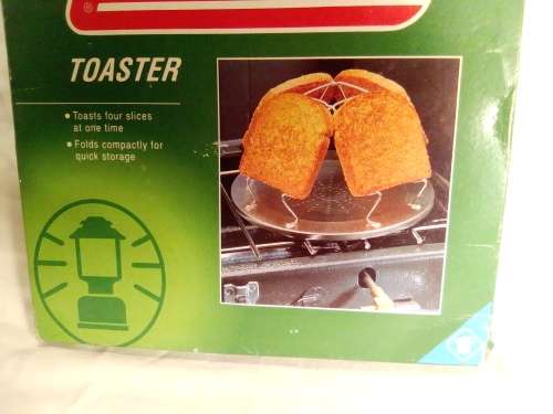 A Ex SAP Canadian `Colman` lamp Mft 1973 and a 4 slice Toaster. In good condition for its age.