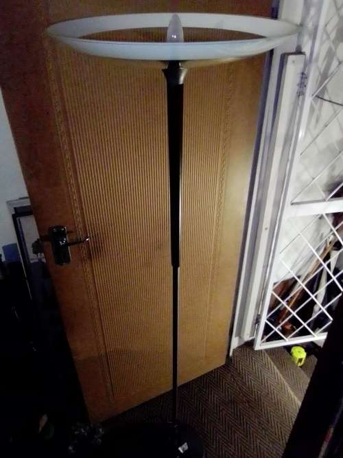 Vintage working German Mft  Art Deco style 1790mm tall Standard Lamp with foot control switch.