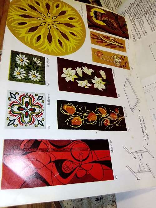 A 1950-60's vintage "Danella" New wool Carpets & Wall Hanging maker Kit. Complete with 2 Books.