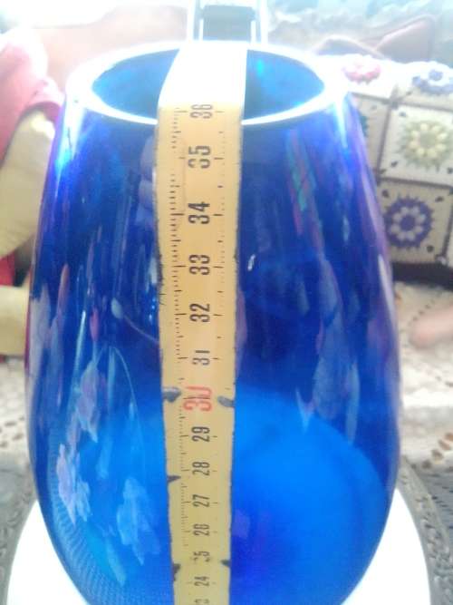 Wow a very Large Heavy Cobalt Blue balloon shape 34cm Tall. Thick glass Vase ideal to display.
