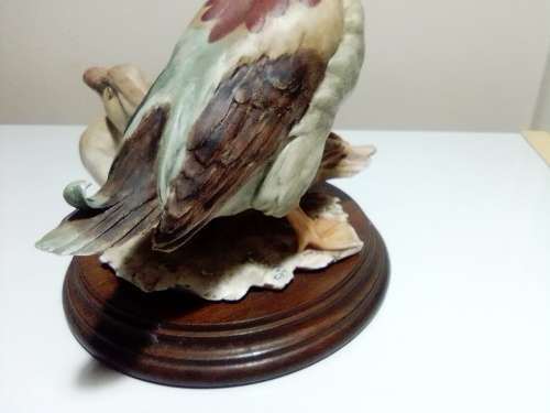 Vintage Capodimonte Signed: Giuseppe Armini 2 x Mallard  Duck`s mounted on wooden base.