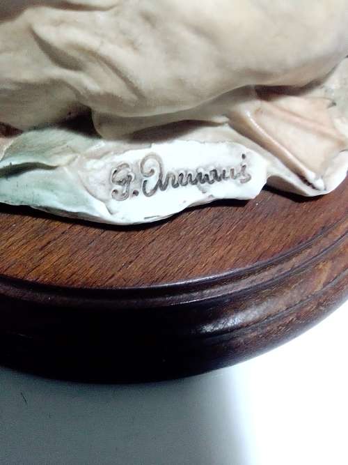 Vintage Capodimonte Signed: Giuseppe Armini 2 x Mallard  Duck`s mounted on wooden base.