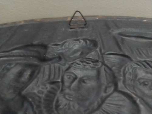 Very! very! Large ornately Embossed Copper Jan Van Rebeck in a Tavern Scene. hand Chased/hammered.