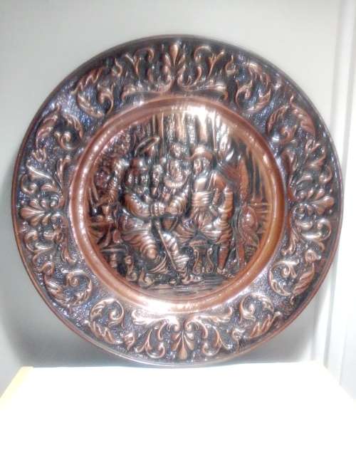 Very! very! Large ornately Embossed Copper Jan Van Rebeck in a Tavern Scene. hand Chased/hammered.