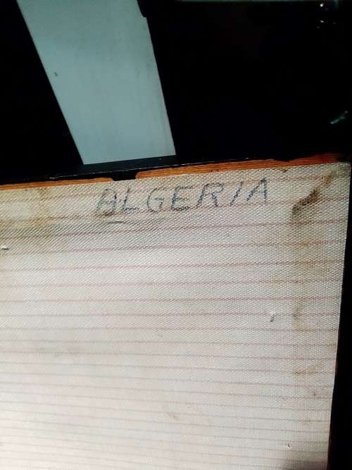 A rare `Man of War` 3 tile plaque from Algeria mounted in a Old solid wooden frame.