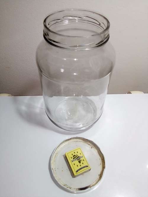 We have a few, Collectors Old Perseverative glass bottle with original white steel lid. Bid per one.
