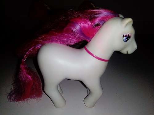 3 x My Little Ponys 2 Dark Pink and a White Butterfly pony`s Stamped `Simba-Toys.