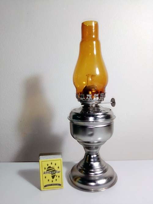 A collectors Item. A Praphbat 999 Delux small Kerosene oil lamp. 255mm Tall.