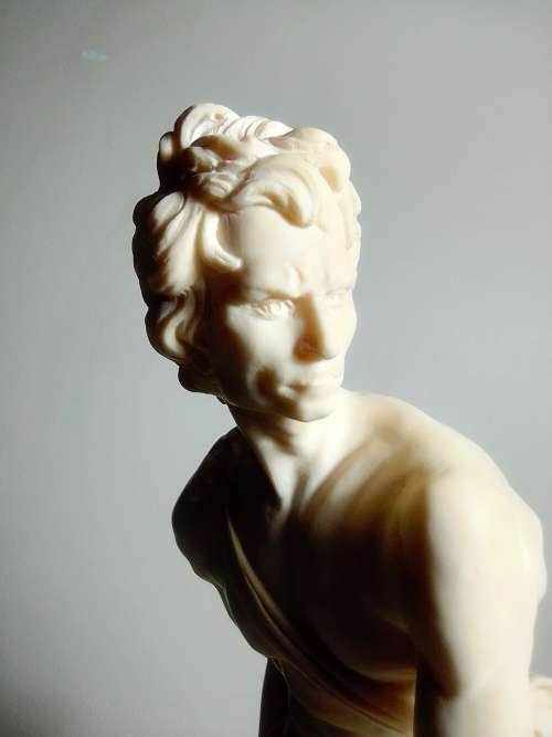 A Santini `David` & his sling shot on Cara Marble