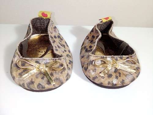 For any Doll. Lable says Build a Bear Workshop Collection a stylish flat Leopard  Brown Shoes